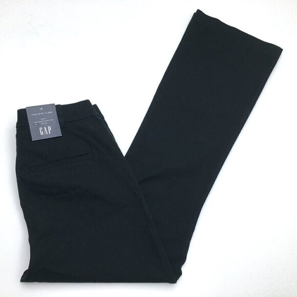 NEW Gap Women's Black Pants High Rise Flare Leg Stretch Cotton size 10 length 31 - Picture 9 of 9